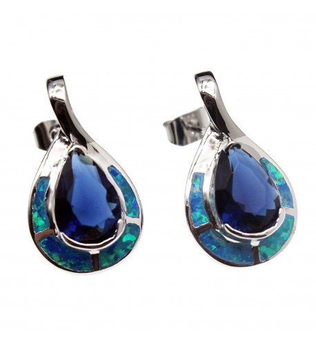 Teardrop Sterling Earrings Sapphire Jewelry