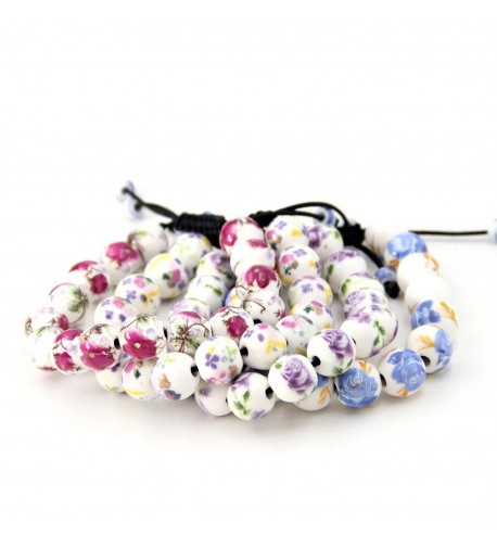 Porcelain Flower Beads Bracelet Meditation