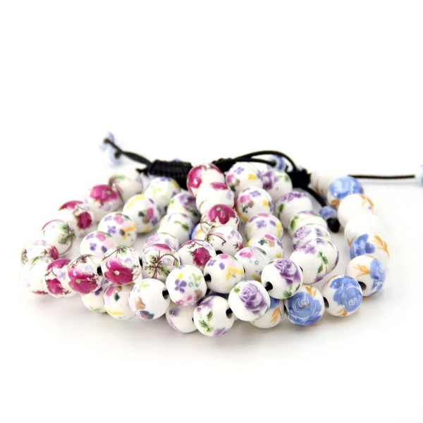 Porcelain Flower Beads Bracelet Meditation