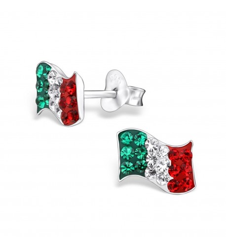 Sterling Silver Italy Crystals Earrings