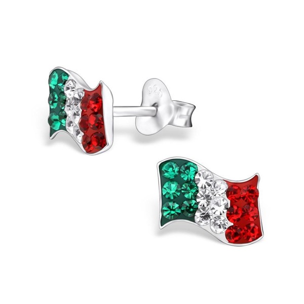 Sterling Silver Italy Crystals Earrings