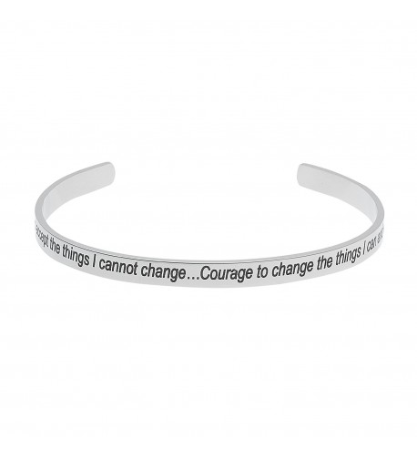 Polished Stainless Serenity Prayer Bracelet