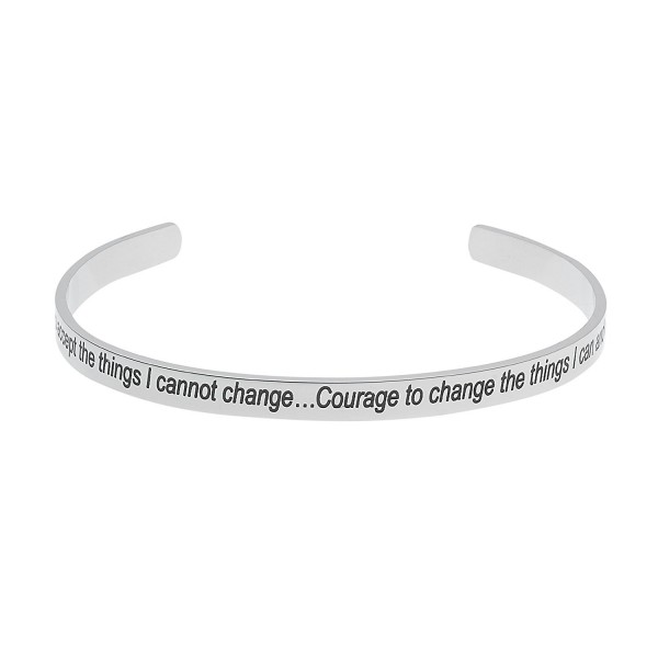 Polished Stainless Serenity Prayer Bracelet