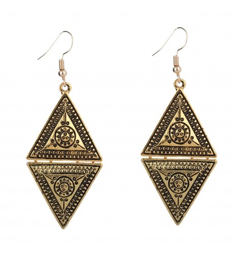 Yazilind Vintage Geometric Triangle Earrings