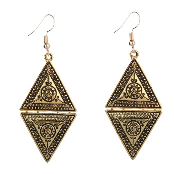 Yazilind Vintage Geometric Triangle Earrings