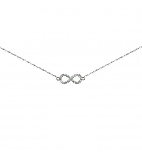 Sterling Silver Zirconia Infinity Necklace