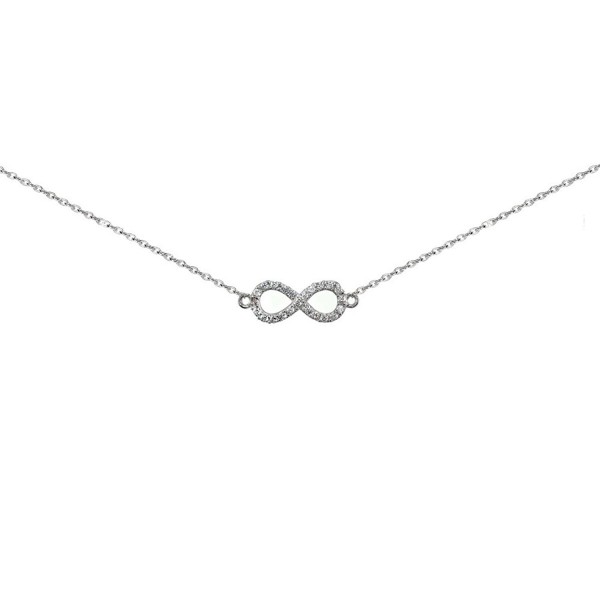 Sterling Silver Zirconia Infinity Necklace