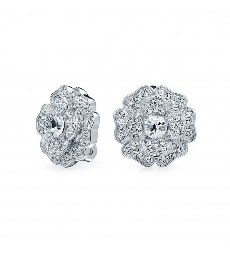 Bling Jewelry Bridal Earrings Rhodium