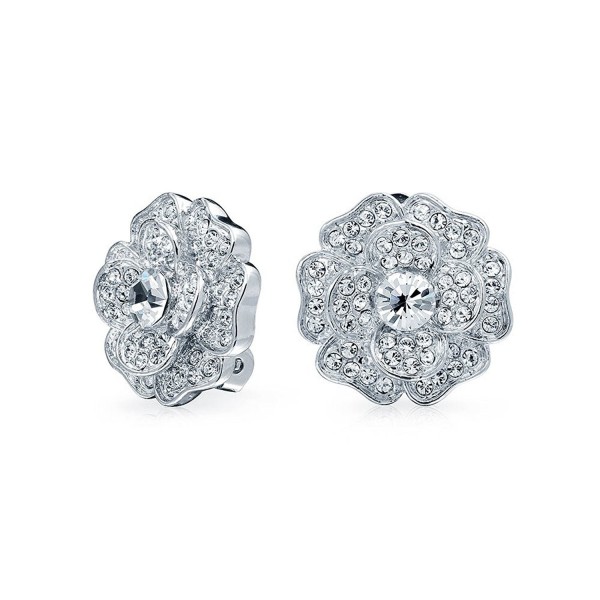 Bling Jewelry Bridal Earrings Rhodium