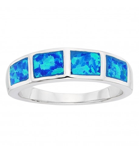 Sterling Silver Created Blue Opal