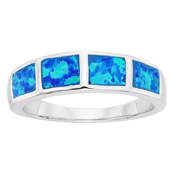 Sterling Silver Created Blue Opal