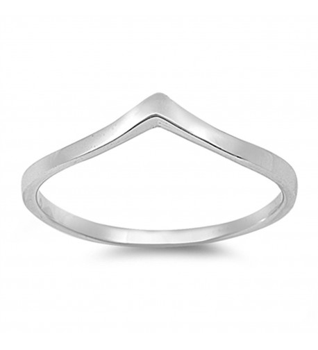 Sterling Silver Womens Stackable Chevron