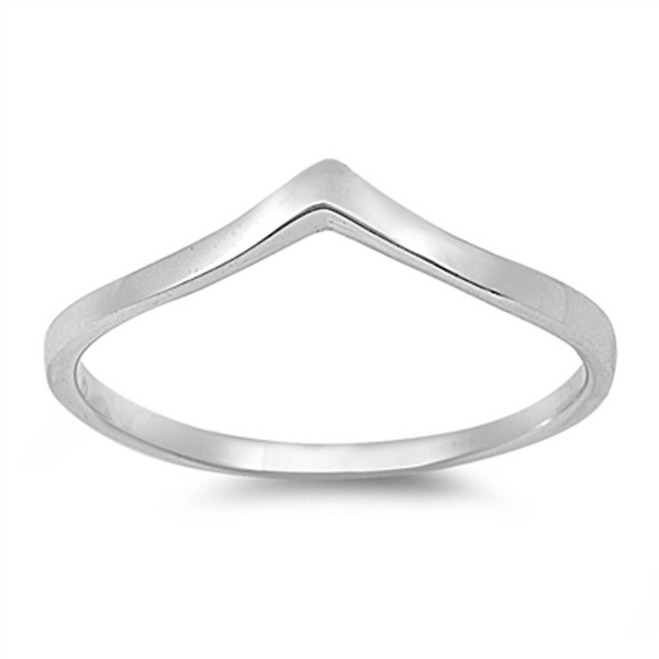 Sterling Silver Womens Stackable Chevron