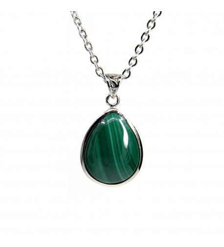 Gemstone Natural Malachite Teardrops Necklace