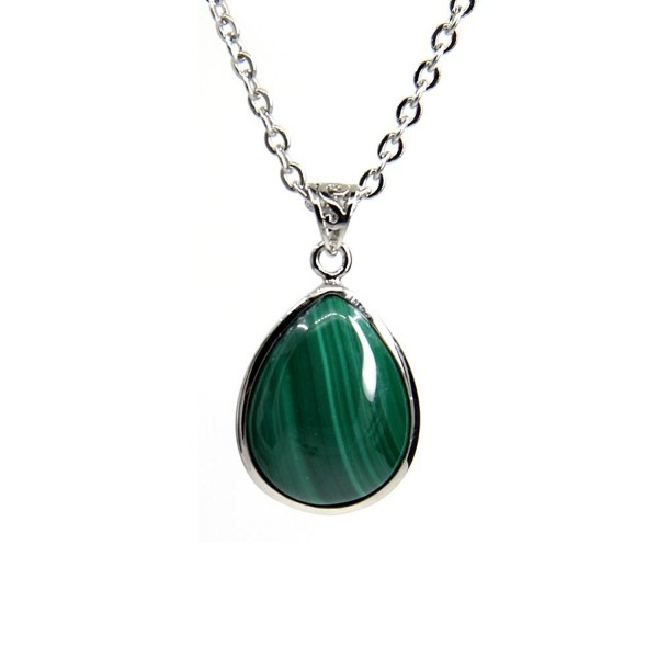 Gemstone Natural Malachite Teardrops Necklace