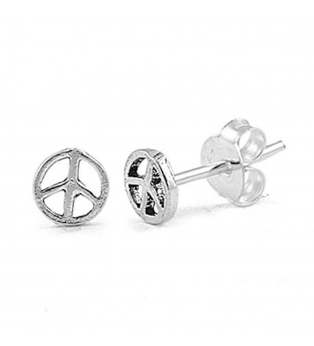 Small Peace Earrings Sterling Silver