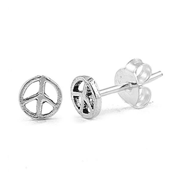 Small Peace Earrings Sterling Silver