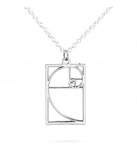 Boutique Academia Silver Rhodium Fibonacci Necklace