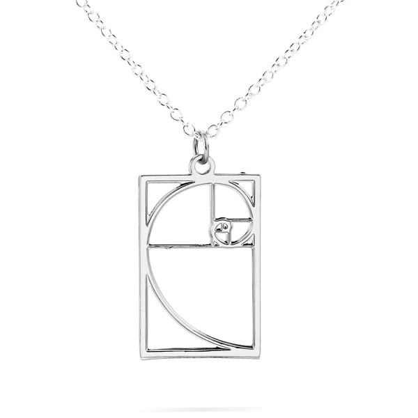 Boutique Academia Silver Rhodium Fibonacci Necklace