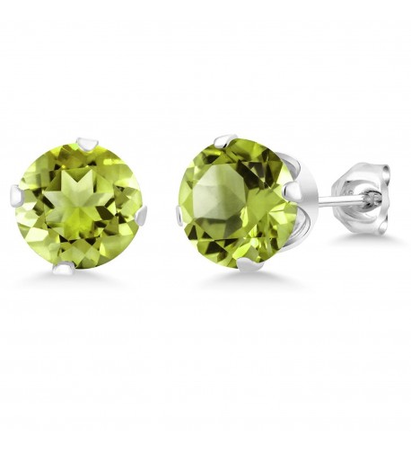 Peridot Gemstone Birthstone Sterling Earrings