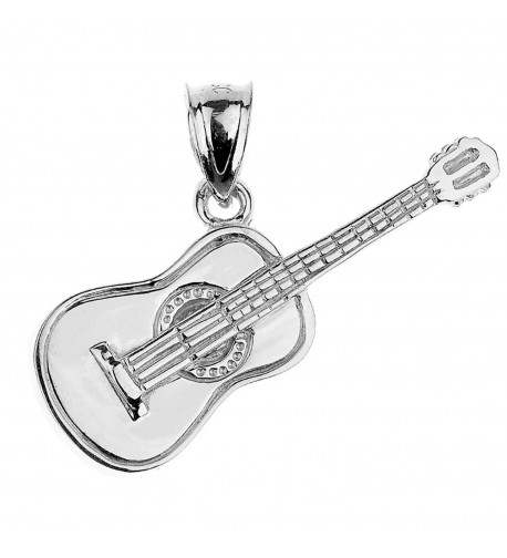 Sterling Silver Acoustic Guitar Pendant