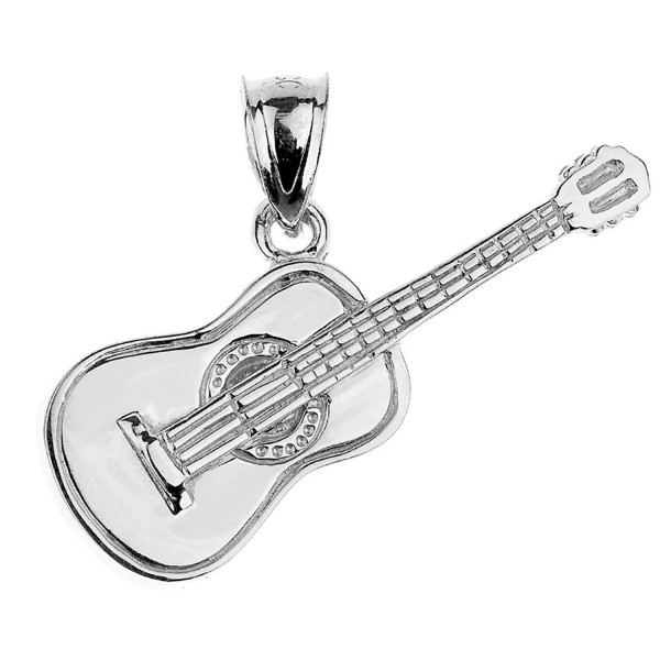 Sterling Silver Acoustic Guitar Pendant