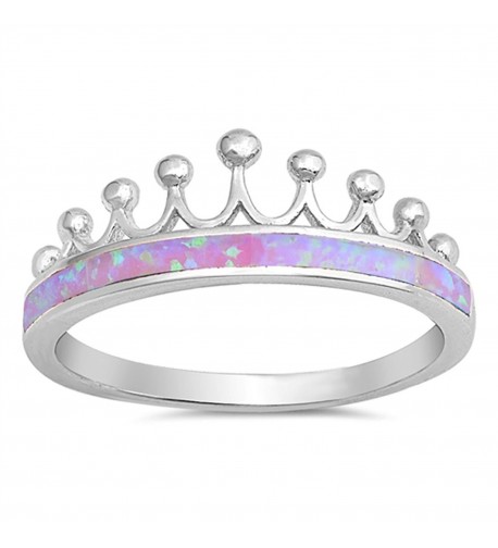 Simulated Crown Princess Sterling Silver