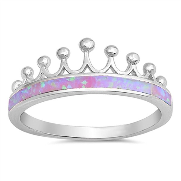 Simulated Crown Princess Sterling Silver
