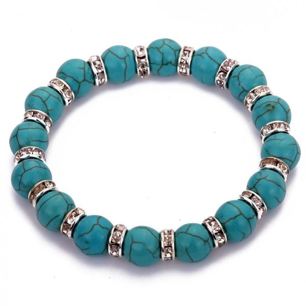 YAZILIND Tibetan Rhinestones Turquoise Bracelet YAZILIND Tibetan Rhinestones Turquoise Bracelet