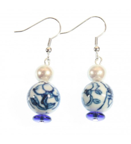 Classic Chinese Porcelain Earrings Inches