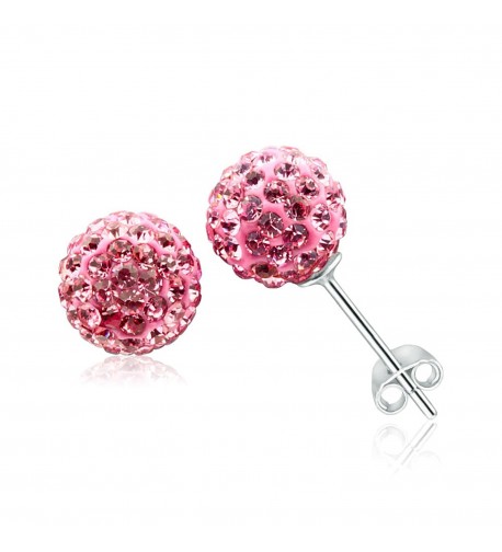 Crystal Ball Earrings Sterling Studs