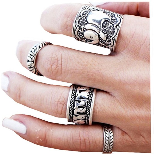 Sunscsc Vintage Silver Elephant Knuckle