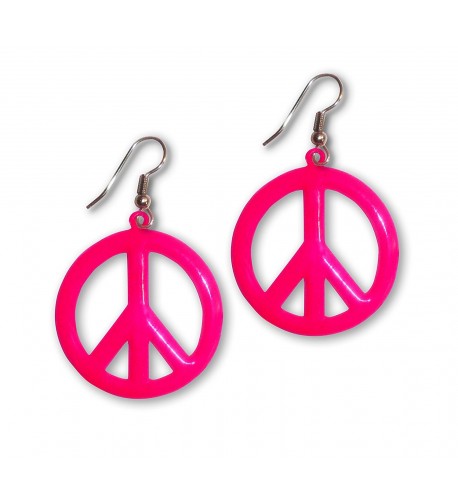 Large Hippie Peace Dangle Earrings