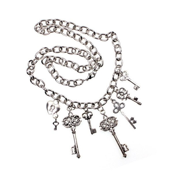 Silvertone Multi Charm Necklace Cable