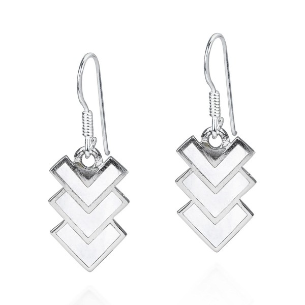 Trendy Chevron Downward Sterling Earrings