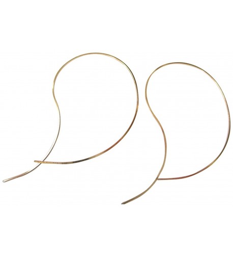 Filled Curve Swirl Threader Earrings