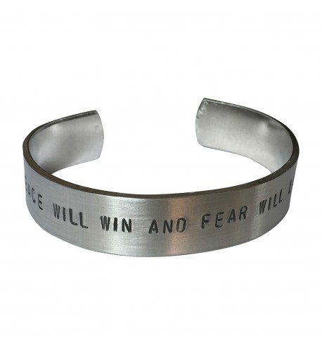 Peace Hand Stamped Aluminum Bracelet