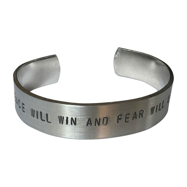 Peace Hand Stamped Aluminum Bracelet