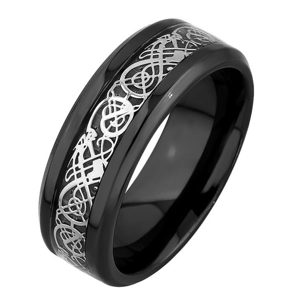 MRing Titanium Pattern Beveled Wedding