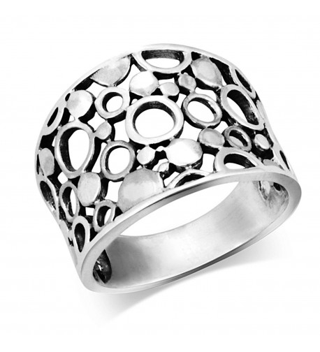 Sterling Silver Wide Band Geometric