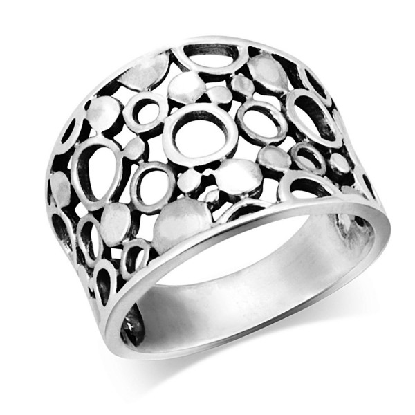 Sterling Silver Wide Band Geometric