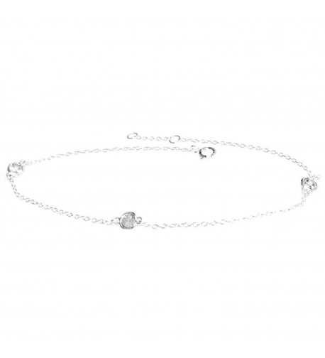 Rhodium plated Sterling Silver Zirconia Extender