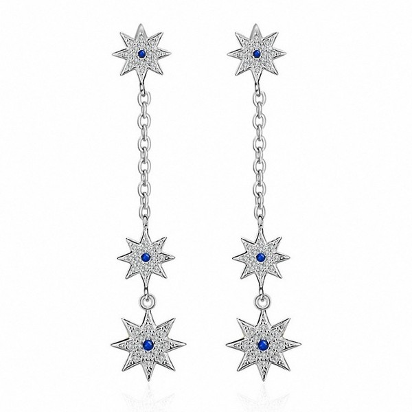 sanfnee Crystal Tassel Earrings Silver sanfnee Crystal Tassel Earrings Silver