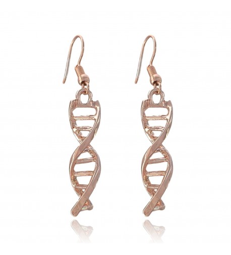 Double Helix Dangle Earrings Rose