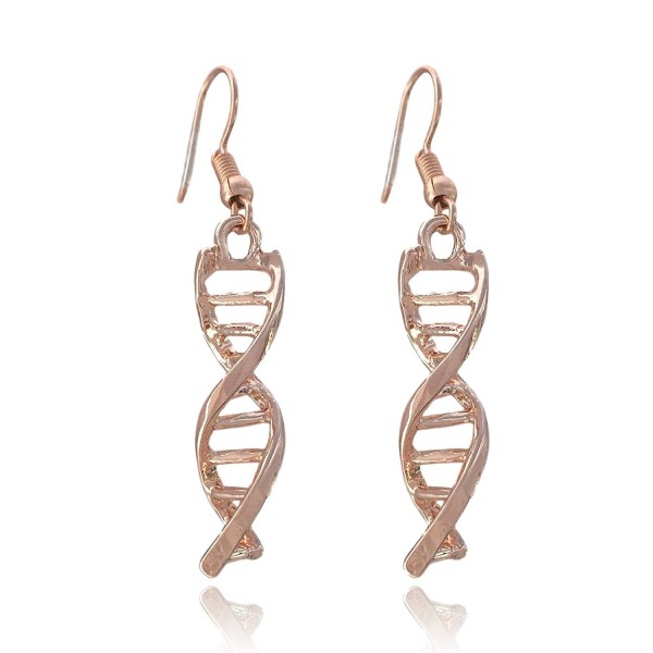 Double Helix Dangle Earrings Rose