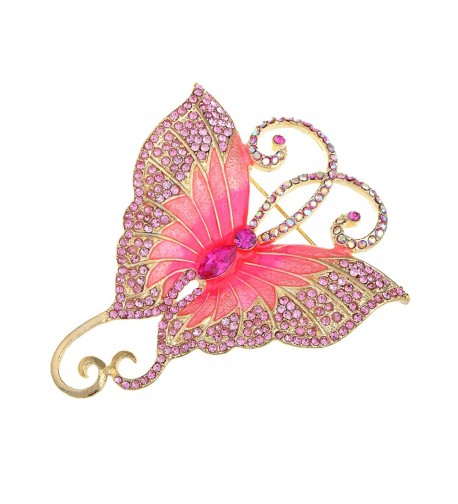 Alilang Golden Rhinestones Butterfly Asymmetrical