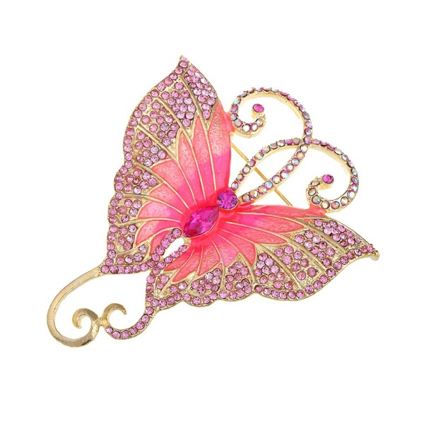 Alilang Golden Rhinestones Butterfly Asymmetrical