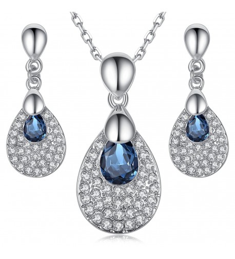 Leafael Silver tone Teardrop Swarovski Guarantee