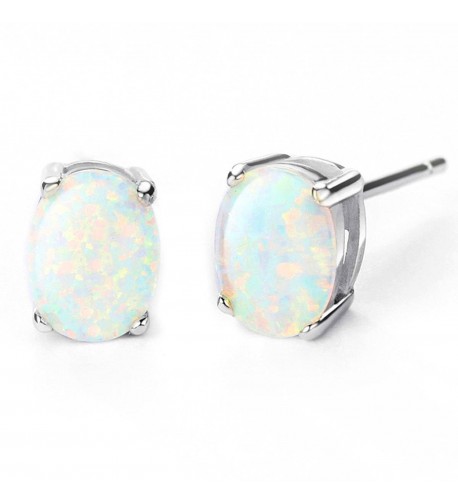 Sterling Earrings Birthstone Created Gemstone