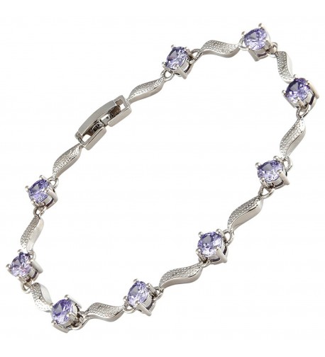 Simulated Tanzanite Plated Tennis Bracelet